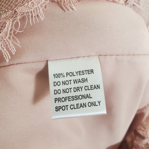 NWT JJ's House A-line Scoop Illusion Ankle-Length Lace Dress Pink - Picture 10 of 13